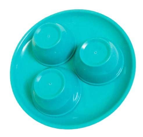 Everbuy Plastic Unbreakable Round Microwave Safe Full Dinner Plates (Sea Green), Plate & Bowl Set of 4 - Image 4