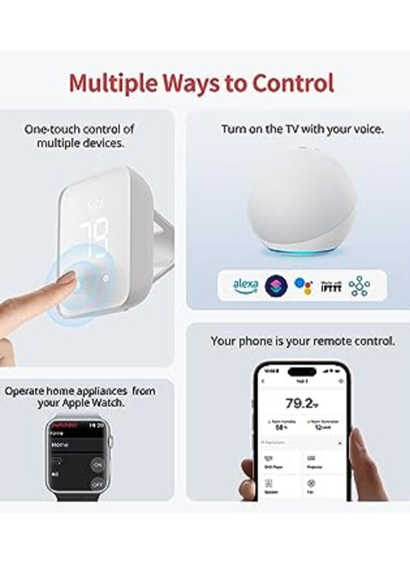 SwitchBot SwitchBot Hub 2 (2nd Gen), work as a WiFi Thermometer Hygrometer, IR Remote Control, Smart Remote and Light Sensor, Link SwitchBot to Wi-Fi (Support 2.4GHz), Compatible with Alexa&Google Assistant  - Image 2