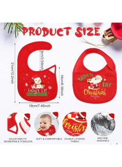 Eurzom Eurzom Christmas Baby Bib Babies First Christmas Baby Gifts Xmas Newborn Bibs for Baby Girl Boy with Adjustable Closure Baby Drooling Bibs Waterproof for Toddler Infant Unisex, 4 Styles  - Image 2