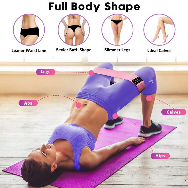 Renoj Resistance Bands, Exercise Workout Bands for Women and Men, 3 Set of Stretch Bands for Booty Legs, Pilates Flexbands - Image 4
