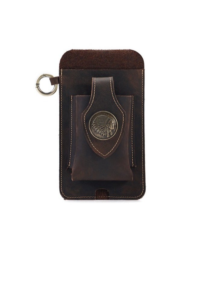 M MIAOYAN - M MIAOYAN Genuine Leather Tactical Waist Bag Men's Mobile Phone Bag Sports Waist Bag Men's Waist Bag - Image 1