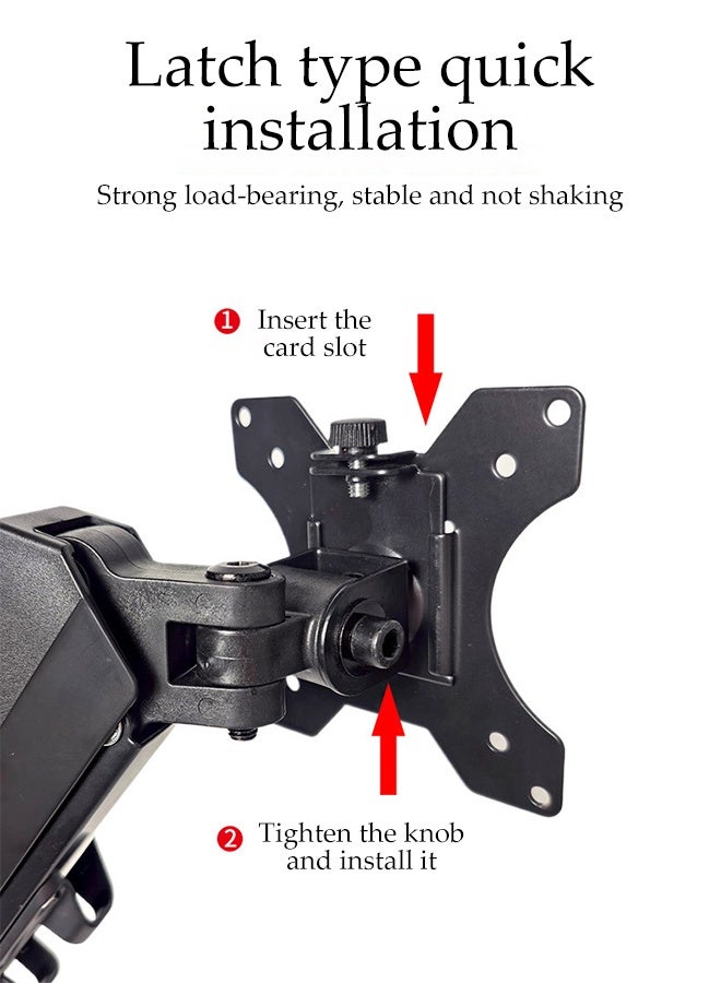 DUNISO Dual Monitor Stand Mechanical Cantilever Pneumatic Spring Monitor Arm Height Adjustable Heavy Duty Ultrawide Dual Monitor Arm Holds Full Adjustable Monitor Desk Mount Swivel Bracket with C Clamp for 17 to 34 Inch Computer Screens - Image 5
