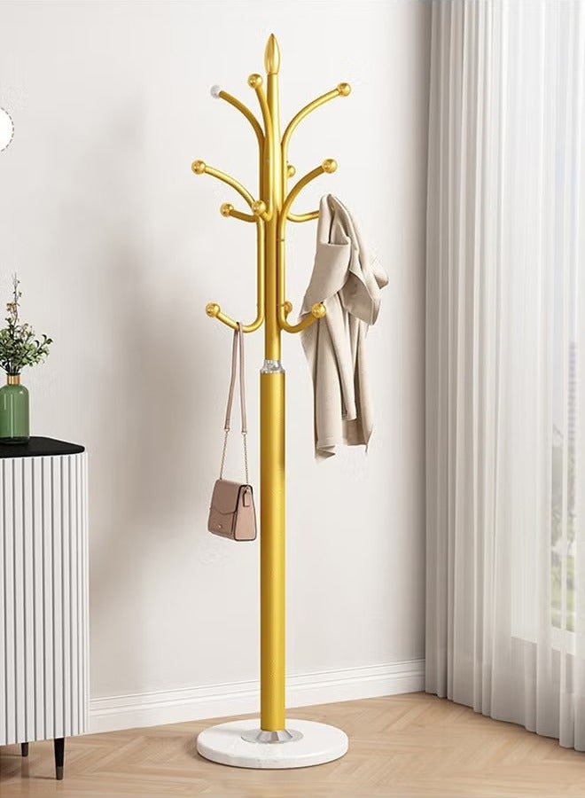 Beauenty Freestanding Metal Coat Rack Natural Marble Tree-shaped Coat Rack 180CM Suitable For Entrance Hall Corridor Multifunctional Coat Rack(Gold) - Image 2