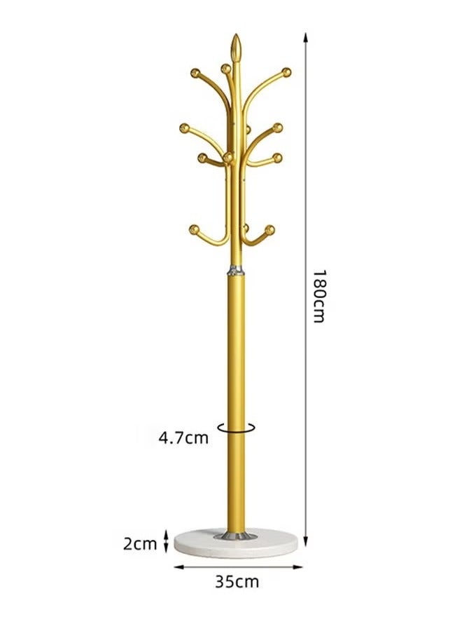 Beauenty Freestanding Metal Coat Rack Natural Marble Tree-shaped Coat Rack 180CM Suitable For Entrance Hall Corridor Multifunctional Coat Rack(Gold) - Image 4