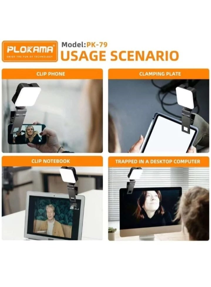 PLOKAMA Ring Light Selfie for Mobile Phone LED Camera Light with 3 Pen Batteries for Video Shooting, Laptop Lamp for Video Conference (3 Levels White Light plokama - Image 4