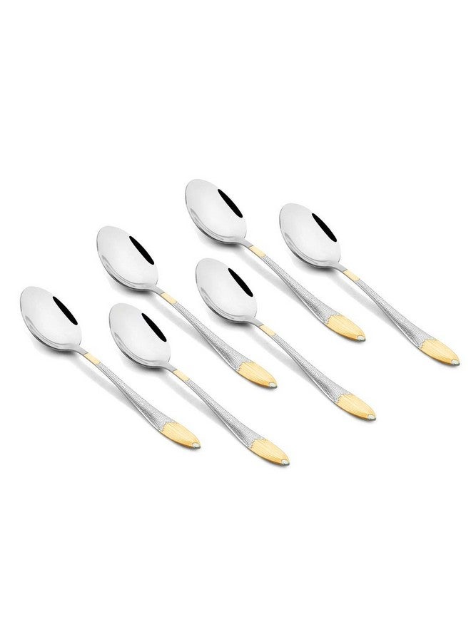 FNS Montavo by FnS Passion Real Gold Plated Stainless Steel Dinner/Dessert Spoon (Set of 6) | Ideal for Home, Restaurant and Kitchen |Elegant Design - Image 1