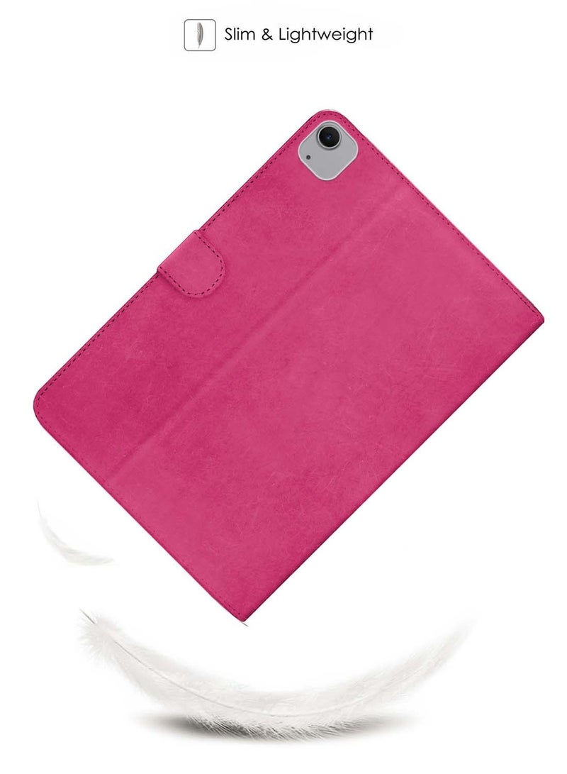 Wtech Apple iPad Air 11 (iPad Air 6) 5G 2024 (6th Gen) 11 inch / Apple iPad Air 11‑inch (M3) 2025 WTech PU Leather Magnetic Closure Flip Case Cover - Pink - Image 3