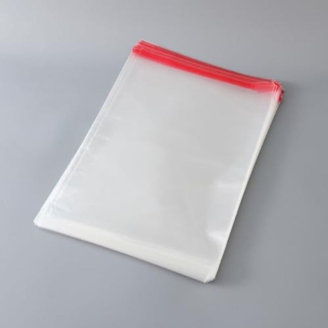 Red Dot Gift® 100 pcs (40X50+3cm) Plastic Bags self-sealing Cellophane Crystal Shiny Clear Cello Transparent Pouch Self-Adhesive Resealable for packing and  storage - Image 3