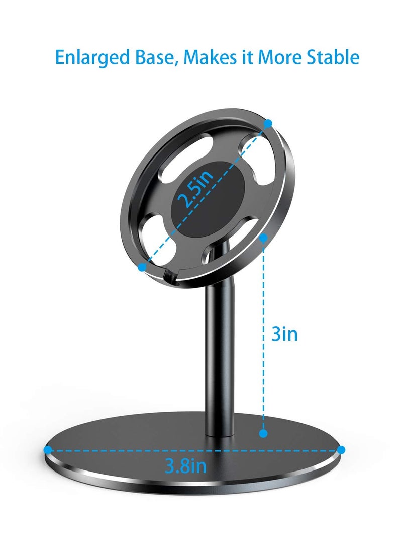 MagSafe Compatible Aluminum Phone Stand for iPhone 12/Pro/Pro Max/Mini - Stable Desk Dock Holder (Black)  - Image 5