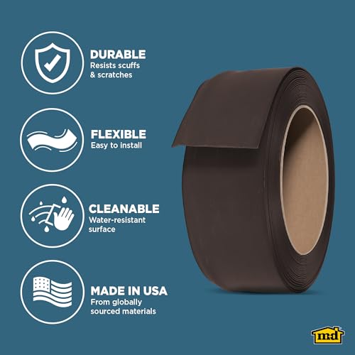 M-D Building Products 93161 4 in. x 20 ft. Brown Self-Stick Vinyl Wall Base - Image 4