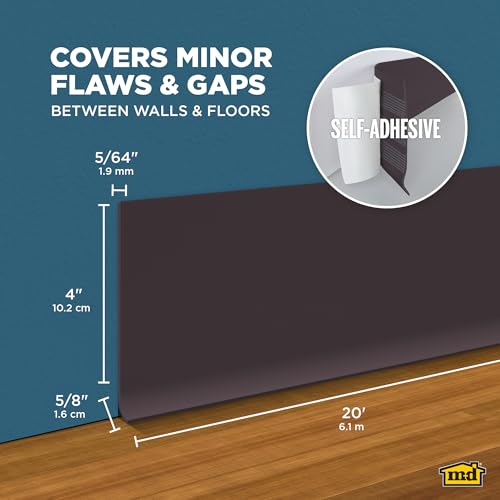 M-D Building Products 93161 4 in. x 20 ft. Brown Self-Stick Vinyl Wall Base - Image 2