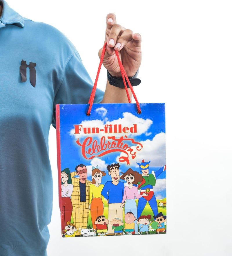 PPJ ® -HAPPY BIRTHDAY (CARTOON THEME PARTY) (10 Pcs.) PAPER CARRY BAG, 10 Inch X 8 Inch X 4 Inch RETURN GIFT/HAPPY BIRTHDAY/RETURN GIFTS/GIFTS/GIFT BAGS/GIFT COVERS (Pack of 10) - Image 1