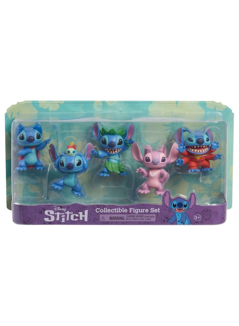 Just Play Disney Lilo & Stitch Collectible Stitch Action Figure Set – 5-Piece Mini Figurines | Cute Alien Toy Set for Kids, Cake Toppers, Birthday Gifts, Party Decorations & Fans of Stitch Characters  - Image 3