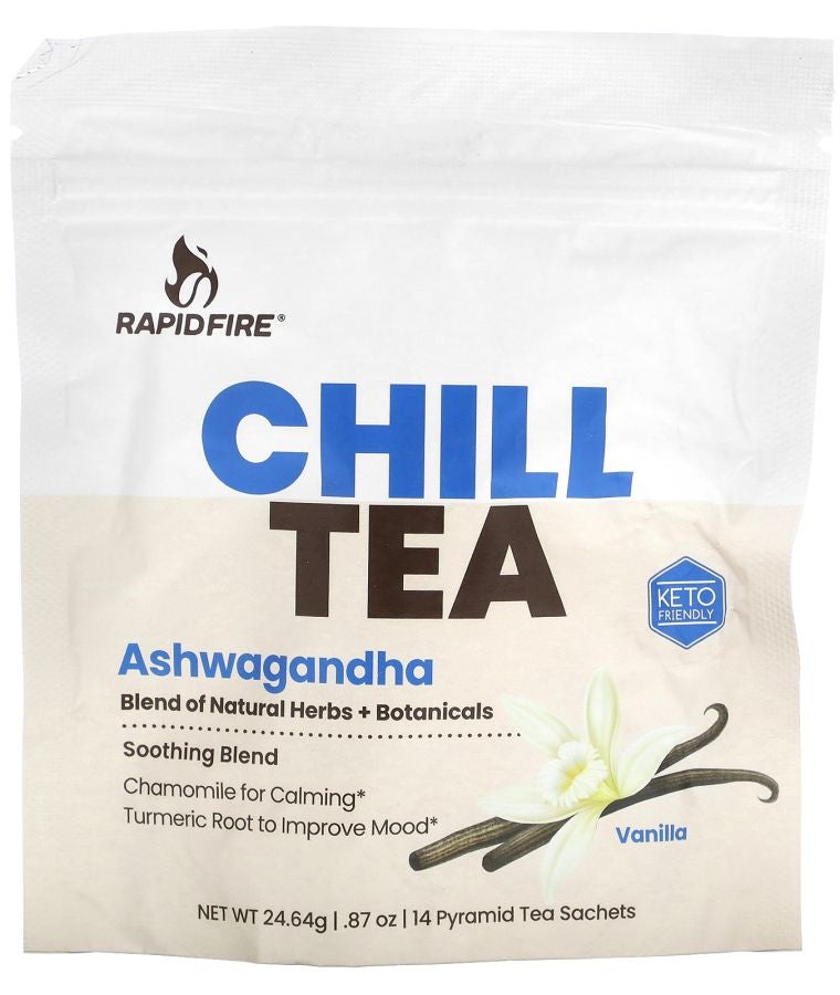 Chill Tea Ashwagandha Vanilla 14 Pyramid Tea Sachets 0.87 oz (24.64 g)