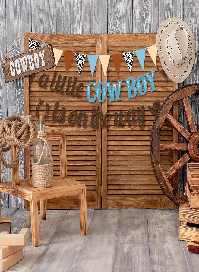 FuWeave مجموعة من 5 قطع من ديكورات حفلات استقبال المولود الجديد على طراز رعاة البقر الغربيين، لافتات "راعي بقر في الطريق"، ديكورات حفلات رعاة البقر الغربيين - Image 3
