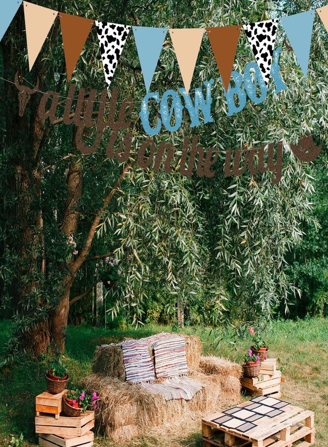 FuWeave مجموعة من 5 قطع من ديكورات حفلات استقبال المولود الجديد على طراز رعاة البقر الغربيين، لافتات "راعي بقر في الطريق"، ديكورات حفلات رعاة البقر الغربيين - Image 5