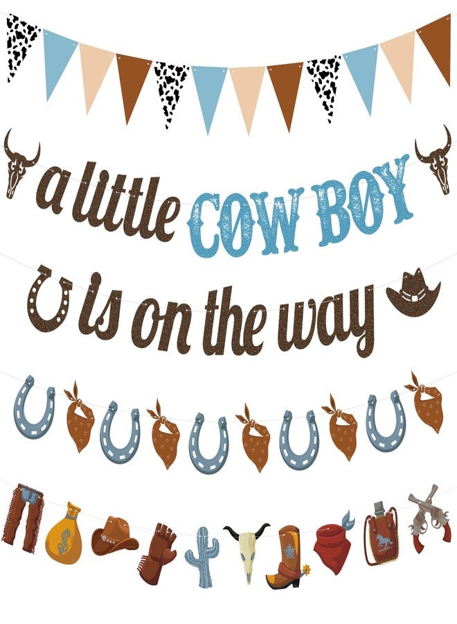 FuWeave مجموعة من 5 قطع من ديكورات حفلات استقبال المولود الجديد على طراز رعاة البقر الغربيين، لافتات "راعي بقر في الطريق"، ديكورات حفلات رعاة البقر الغربيين - Image 1
