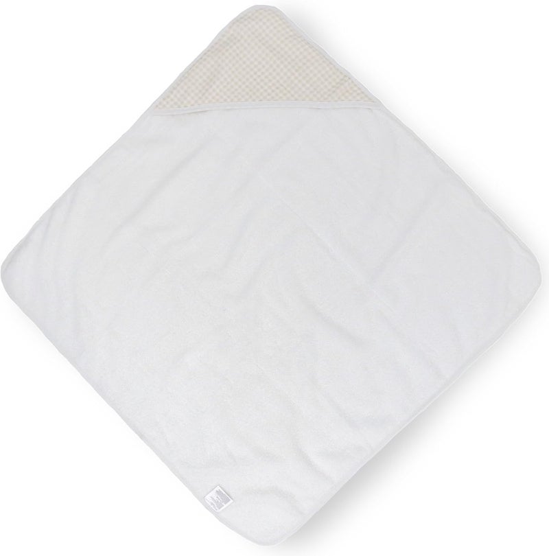 Little Unicorn Premium Infant Hooded Bath Towel - Tan Gingham - Image 3