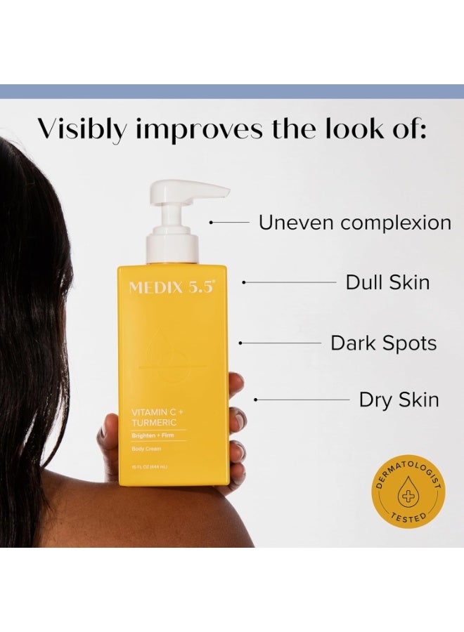 MEDIX Vitamin C Cream Face Lotion & Body Lotion Moisturizer | Anti Aging Skin Care Firming & Brightening Cream Diminishes The Look Of Uneven Skin Tone, Age Spots, & Sun Damaged Dry Skin, 15 Fl Oz - Image 2