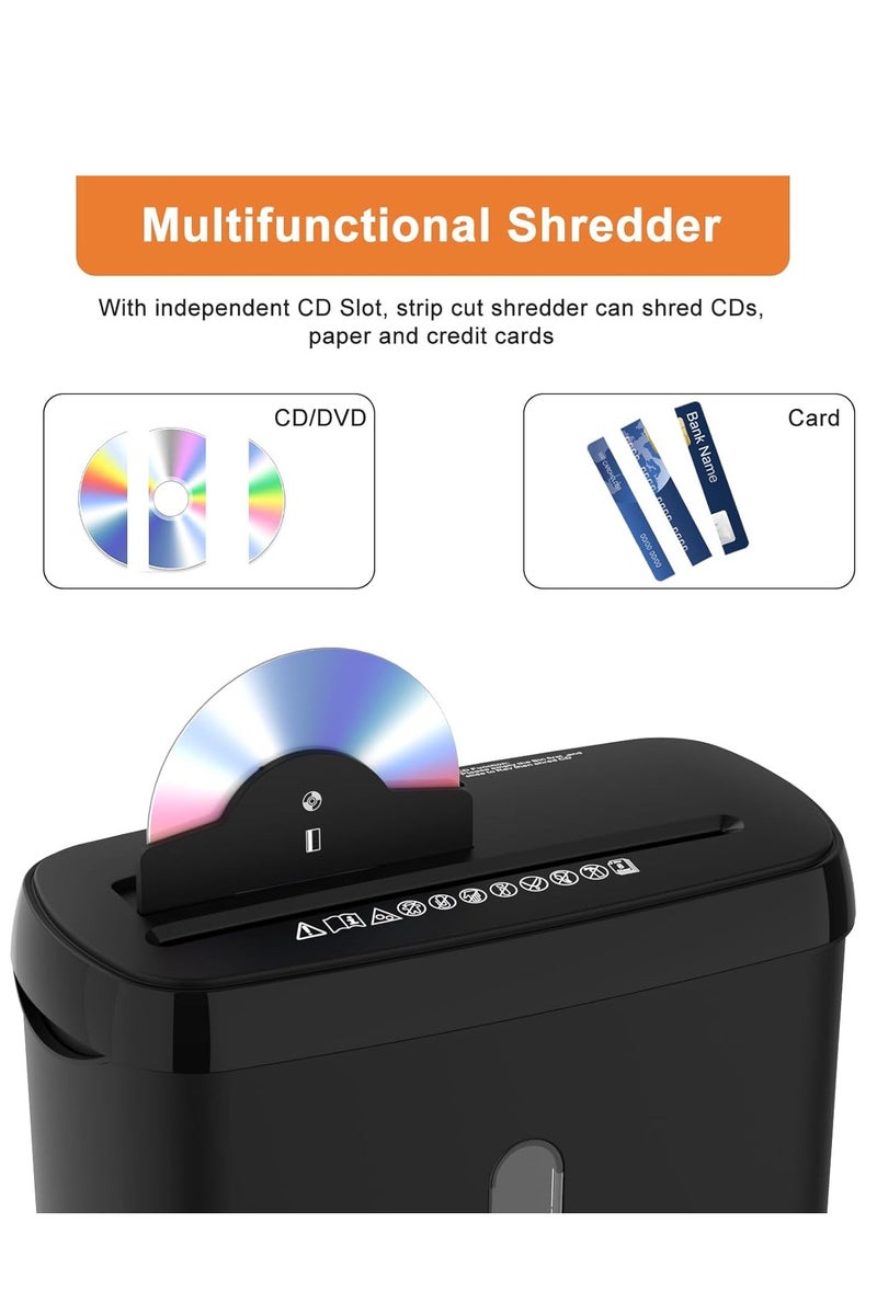 Home Office Paper Shredder, 10-Sheet Strip Cut with 12L Basket, P-2 Security Level, CD & Credit Card Shredder, Durable & Fast - Jam Proof System - Image 4