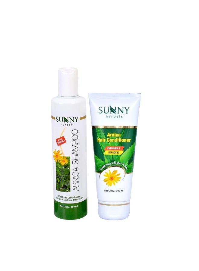 صني شامبو أرنيكا (250 مل) وبلسم الشعر (100 مل) | لشعر ناعم ولامع وصحي | يعيد الرطوبة واللمعان | يقوي الشعر ويحميه من التلف | لشعر لامع وخالي من التشابك - Image 1