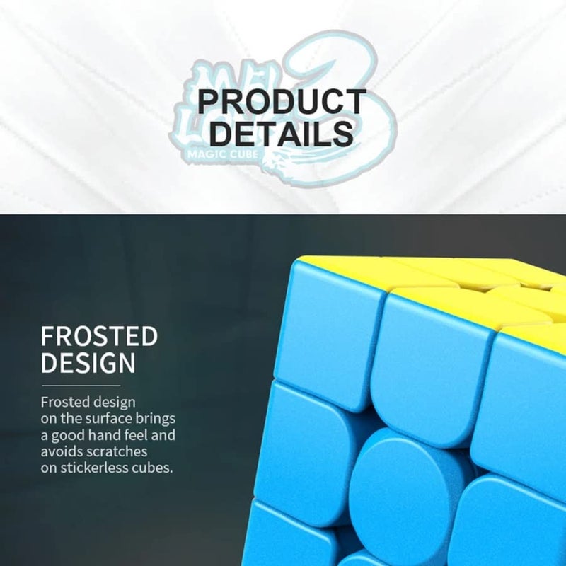 D ETERNAL Kid Cube 3X3 Speedcube High Speed Stickerless Magic Puzzle Game Toy 3 By 3 With Cube Stand,Multicolor - Image 4