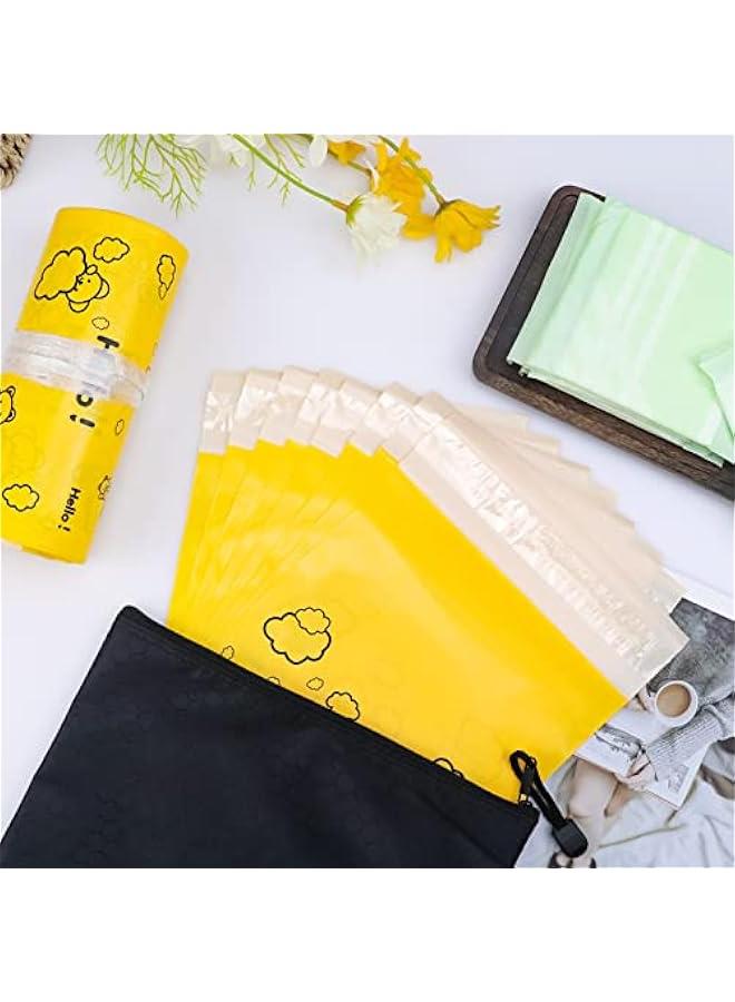 Arabest Yellow Opaque Feminine Hygiene Disposal Bags - Pack of 100, 7x12inches - Storage Bag Included - Suitable for Tampons & Sanitary Liners  - Image 2