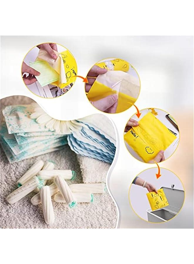 Arabest Yellow Opaque Feminine Hygiene Disposal Bags - Pack of 100, 7x12inches - Storage Bag Included - Suitable for Tampons & Sanitary Liners  - Image 3