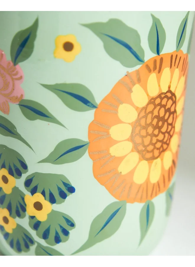 Chumbak Marigold Steel Tumbler, Teal, 250ml