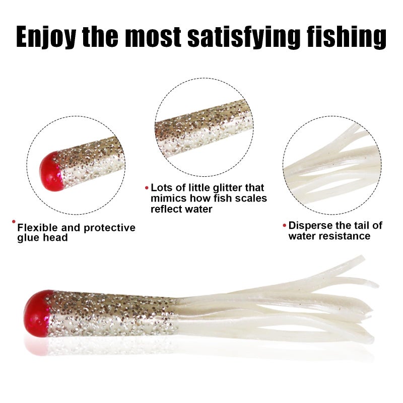 CWSDXM Crappie Jigs & Lures Tackle Kit, 120pcs - 70pcs Jigs, Soft Plastic Fishing Lures, Tubes, Swimbaits, Grubs, for Bass, Trout, Freshwater & Saltwater Fishing - Image 3