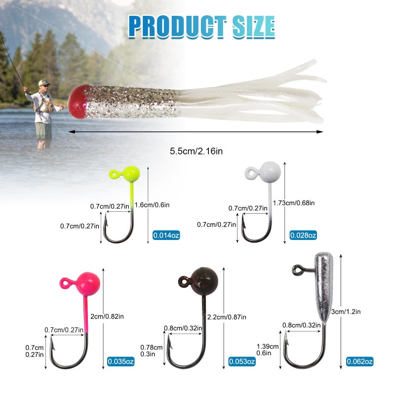 CWSDXM Crappie Jigs & Lures Tackle Kit, 120pcs - 70pcs Jigs, Soft Plastic Fishing Lures, Tubes, Swimbaits, Grubs, for Bass, Trout, Freshwater & Saltwater Fishing - Image 2