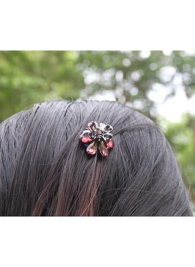 كاريد مشبك شعر على شكل مخلب فراشة مرصع بأحجار الراين من كاردي، مقاس 1.2 بوصة، مشبك شعر على شكل فيونكة كريستالية للفتيات والنساء، عبوة من 6 قطع - Image 3