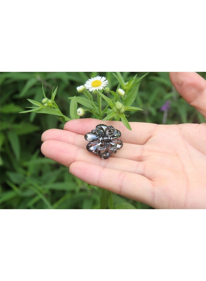 كاريد مشبك شعر على شكل مخلب فراشة مرصع بأحجار الراين من كاردي، مقاس 1.2 بوصة، مشبك شعر على شكل فيونكة كريستالية للفتيات والنساء، عبوة من 6 قطع - Image 4