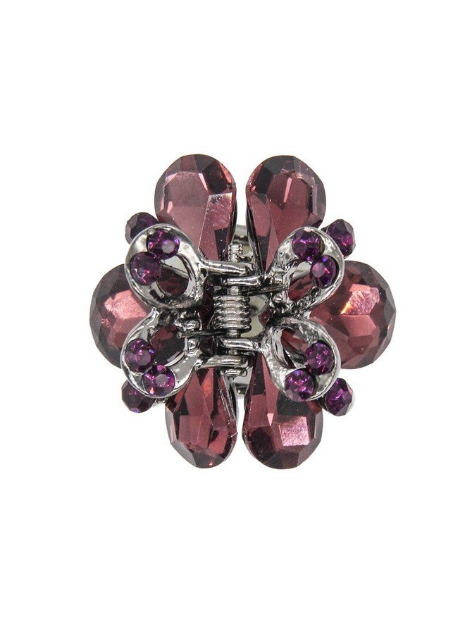 كاريد مشبك شعر على شكل مخلب فراشة مرصع بأحجار الراين من كاردي، مقاس 1.2 بوصة، مشبك شعر على شكل فيونكة كريستالية للفتيات والنساء، عبوة من 6 قطع - Image 2