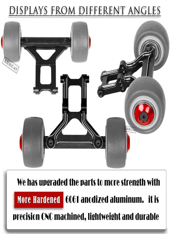 ARRCat Aluminum Wheelie Bar Set Upgrades Part for Typhon 6S BLX,Outcast 6S BLX,Kraton 6S BLX,Talion 6S BLX,Notorious 6S BLX,ARRCat Hops Up Upgrades Part,Replace AR320366 (Black) - Image 3