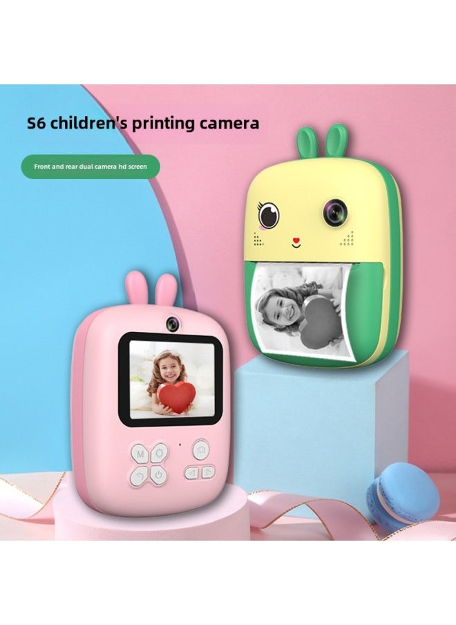 Generic S6 Portelate Children's Camera Can Automatically Print High-definition Double-camera Cartoon Small Gifts Wholesale-Color:Purple (standard Without TF Card)  - Image 2