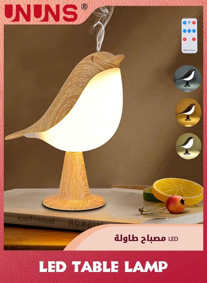 UNUNS Small Bird Touch Lamp,Dimmable and Cordless Bird Night Light with Touch Dimmer,3 Level Brightness Nightstand Lamps,Rechargered Desk Lamp for Bedroom, Office, College Dorm Room  - Image 1