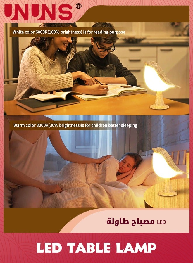 UNUNS Small Bird Touch Lamp,Dimmable and Cordless Bird Night Light with Touch Dimmer,3 Level Brightness Nightstand Lamps,Rechargered Desk Lamp for Bedroom, Office, College Dorm Room  - Image 4
