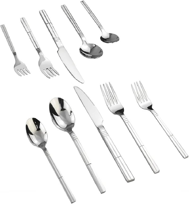 Saedy 60 piece Stainless Steel Silverware Set Dinner Table Flatware Service for 12 - Image 1
