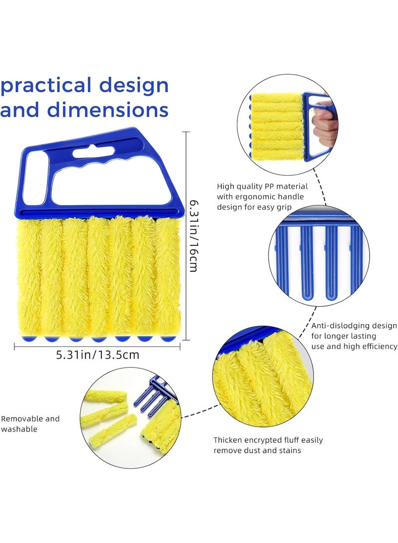 أداة تنظيف الستائر والنوافذ 7 أصابع، فرشاة غبار قابلة للغسل للشبكات والفتحات الهوائية والمكيفات، منظف ستائر وشبكات، أداة تنظيف منزلي متعددة الاستخدامات - Image 4