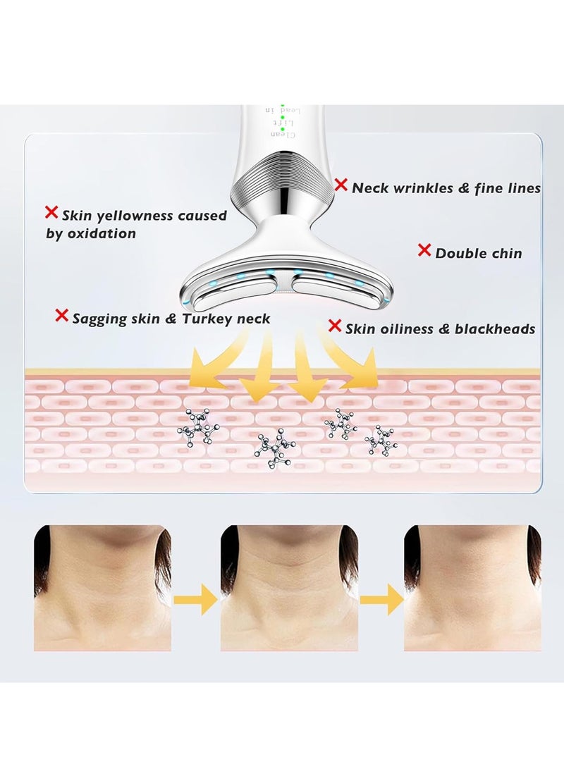 Excefore LED Light Therapy for Face,4 in 1 Face Lift Device,Skin Beauty Device for Smooth Face and Neck, Portable Electric Tightening Face Neck Massager for Double Chin - Image 3