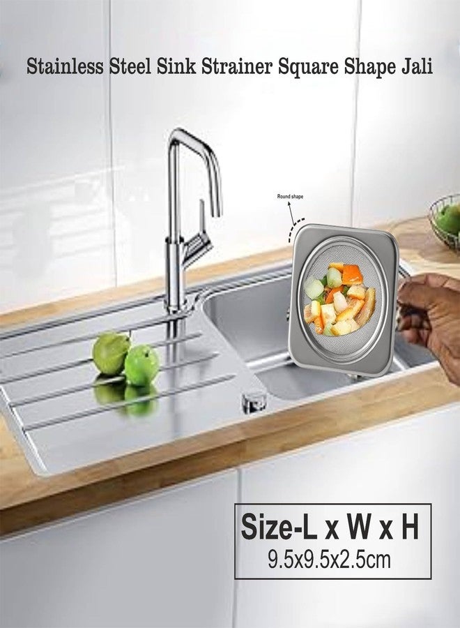 finality Square Sink Strainer Steel, Stainless Steel Kitchen Sink Drain Filter, Drain Cover Mesh, Sink Drain Cover for Kitchen & Bathroom, Wash Basin Strainer, 1 Piece - Image 4