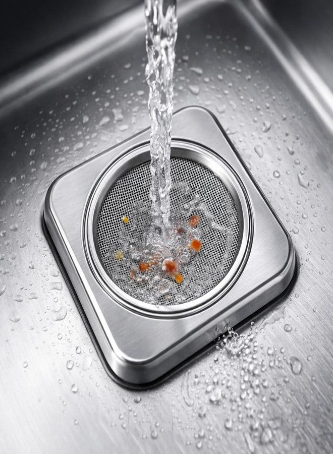finality Square Sink Strainer Steel, Stainless Steel Kitchen Sink Drain Filter, Drain Cover Mesh, Sink Drain Cover for Kitchen & Bathroom, Wash Basin Strainer, 1 Piece - Image 5