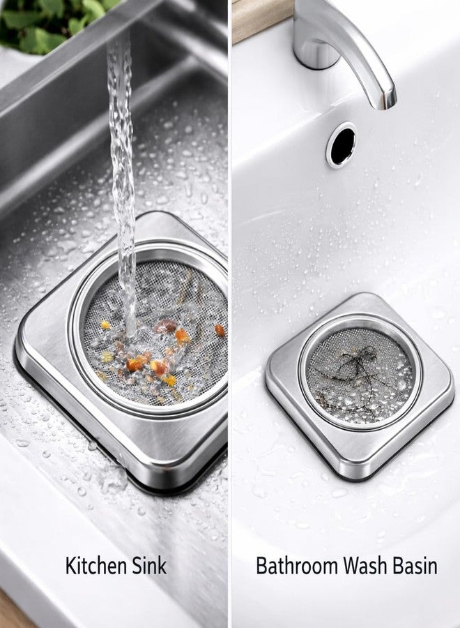 finality Square Sink Strainer Steel, Stainless Steel Kitchen Sink Drain Filter, Drain Cover Mesh, Sink Drain Cover for Kitchen & Bathroom, Wash Basin Strainer, 1 Piece - Image 3