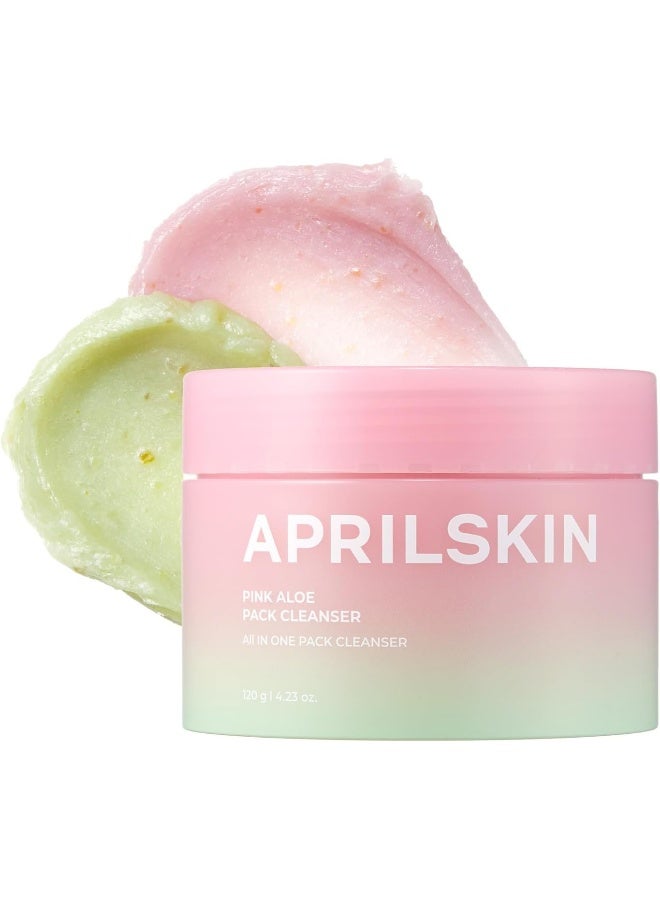 APRILSKIN April Skin Pink Aloe Pack Cleanser Soothing Gentle Daily Face Wash for Sensitive Skin 120g - Image 1