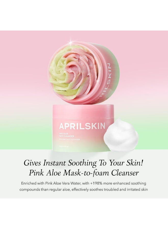 APRILSKIN April Skin Pink Aloe Pack Cleanser Soothing Gentle Daily Face Wash for Sensitive Skin 120g - Image 2