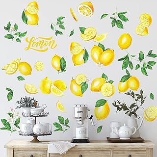 Epakh Lemon Wall Decals Apple Fruit Wall Stickers Peel and Stick Strawberry Orange Wall Decor for Kitchen Cabinet - Image 1