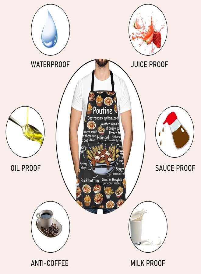 LEVLO Canadian Food Lover Apron Poutine Gastronomy Epitomized Kitchen Apron New Home Party Christmas Gift (Poutine) - Image 4