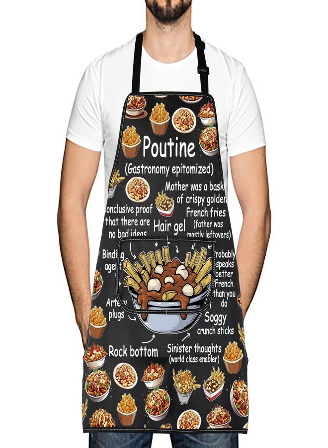 LEVLO Canadian Food Lover Apron Poutine Gastronomy Epitomized Kitchen Apron New Home Party Christmas Gift (Poutine) - Image 1