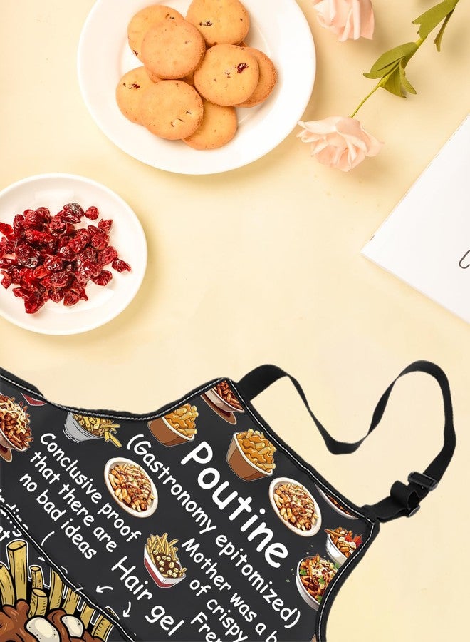 LEVLO Canadian Food Lover Apron Poutine Gastronomy Epitomized Kitchen Apron New Home Party Christmas Gift (Poutine) - Image 5
